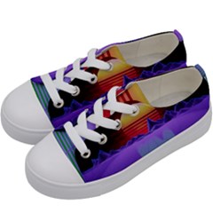 Synthwave Retrowave Synth Kids  Low Top Canvas Sneakers by Pakrebo