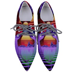 Synthwave Retrowave Synth Pointed Oxford Shoes by Pakrebo