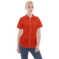 China Flag Women s Short Sleeve Pocket Shirt