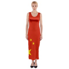 Chinese Flag Flag Of China Fitted Maxi Dress by FlagGallery