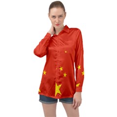 Chinese Flag Flag Of China Long Sleeve Satin Shirt
