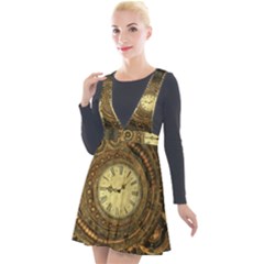 Noble Steampunk Clockwork Plunge Pinafore Velour Dress by FantasyWorld7