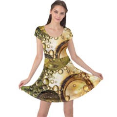 Bubbles Fantasy Green Design Cap Sleeve Dress by Pakrebo