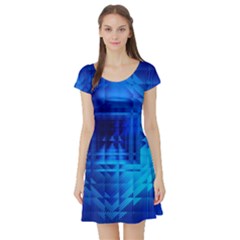 Inary Null One Figure Abstract Short Sleeve Skater Dress