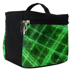 Futuristic Background Laser Green Make Up Travel Bag (small) by Pakrebo
