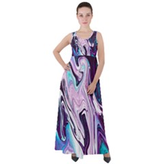 Color Acrylic Paint Art Painting Empire Waist Velour Maxi Dress by Pakrebo