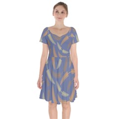Background Non Seamless Pattern Short Sleeve Bardot Dress by Pakrebo