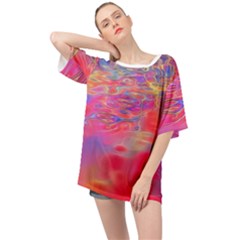 Purple Red Abstract Pool Oversized Chiffon Top by bloomingvinedesign