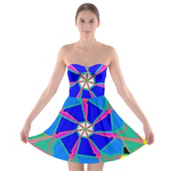 Mandala Wheel Pattern Ornament Strapless Bra Top Dress by Pakrebo