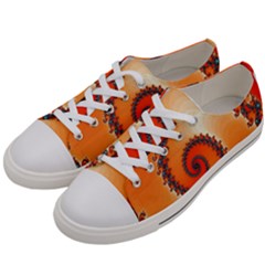 Fractal Rendering Spiral Twist Orange Women s Low Top Canvas Sneakers by Pakrebo