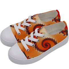 Fractal Rendering Spiral Twist Orange Kids  Low Top Canvas Sneakers by Pakrebo