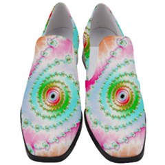 Fractal Spiral Twist Twisted Helix Women Slip On Heel Loafers by Pakrebo