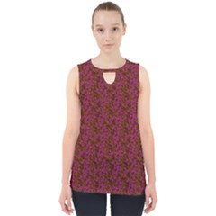 Mid Summer Nite  Rust Wine Mini Flora        Cut Out Tank Top by 1dsign