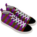 Love For The Fantasy Flowers With Happy Purple And Golden Joy Men s Mid-Top Canvas Sneakers View3