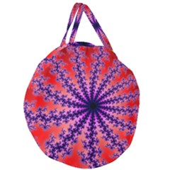 Fractal Abstract Background Spiral Giant Round Zipper Tote by Pakrebo