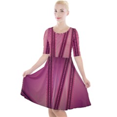 Background Pink Pattern Quarter Sleeve A-line Dress by Pakrebo