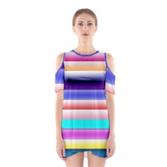 Cotton Candy Stripes Shoulder Cutout One Piece Dress by bloomingvinedesign