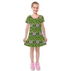 Pattern Nature Texture Heather Kids  Short Sleeve Velvet Dress by Pakrebo