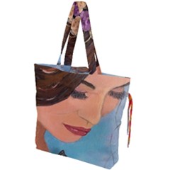 Flower Crown Drawstring Tote Bag by CKArtCreations