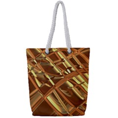 Gold Background Full Print Rope Handle Tote (small) by Alisyart