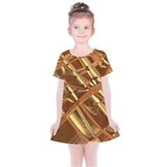 Gold Background Kids  Simple Cotton Dress