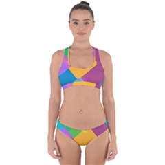 Geometry Nothing Color Cross Back Hipster Bikini Set by Mariart