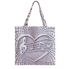 Circle Music Zipper Grocery Tote Bag by HermanTelo