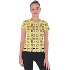 Background Yellow Short Sleeve Sports Top 