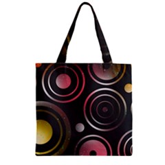Circles Yellow Space Zipper Grocery Tote Bag by HermanTelo