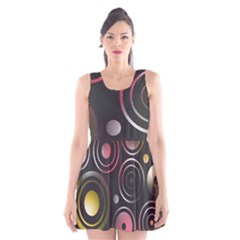Circles Yellow Space Scoop Neck Skater Dress