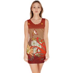 Abstract Flower Bodycon Dress
