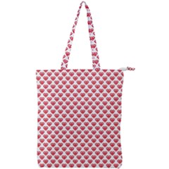 Red Diamond Double Zip Up Tote Bag