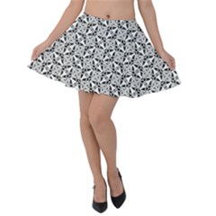 Ornamental Checkerboard Velvet Skater Skirt by HermanTelo