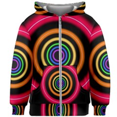 Neon Light Abstract Kids  Zipper Hoodie Without Drawstring by Bajindul