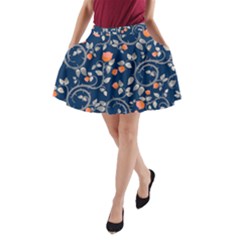 Midnight Florals A-line Pocket Skirt