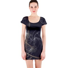 Fractal Abstract Rendering Short Sleeve Bodycon Dress by Bajindul