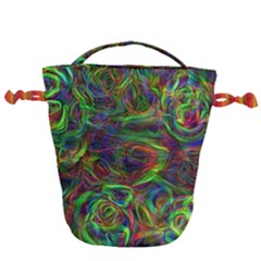 Plasma Shining Lines Light Stripes Drawstring Bucket Bag by HermanTelo