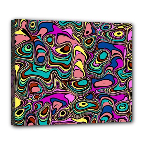 Bending Turn Distort Wave Modern Deluxe Canvas 24  X 20  (stretched) by Pakrebo