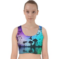 Cute Fairy Dancing In The Night Velvet Racer Back Crop Top by FantasyWorld7