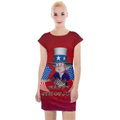 Happy 4th Of July Cap Sleeve Bodycon Dress by FantasyWorld7