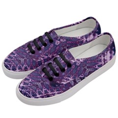 Purple Fractal Lace V Shape Women s Classic Low Top Sneakers by KirstenStar