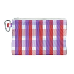 Gingham Pattern Line Canvas Cosmetic Bag (large)