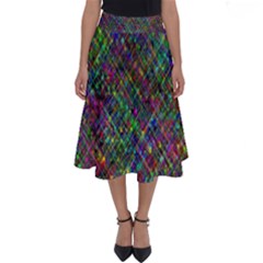 Pattern Artistically Perfect Length Midi Skirt by HermanTelo