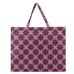 Purple Pattern Texture Zipper Large Tote Bag by HermanTelo