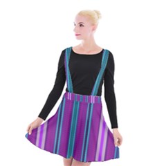 Fabric Pattern Color Structure Suspender Skater Skirt by Bajindul