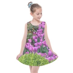 Late April Purple Tulip Kids  Summer Dress by Riverwoman
