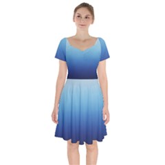 Blue Ombre Short Sleeve Bardot Dress by VeataAtticus