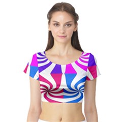 Candy Cane Short Sleeve Crop Top by Alisyart