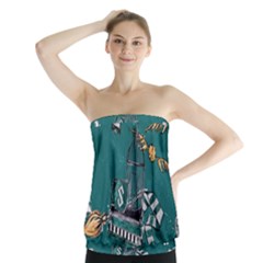 Slytherin Pattern Strapless Top by Sobalvarro