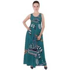 Slytherin Pattern Empire Waist Velour Maxi Dress by Sobalvarro